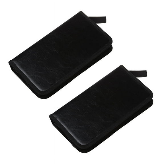 2X 80 VCD CD FauX Leather Case Storage Holder Organizer Black