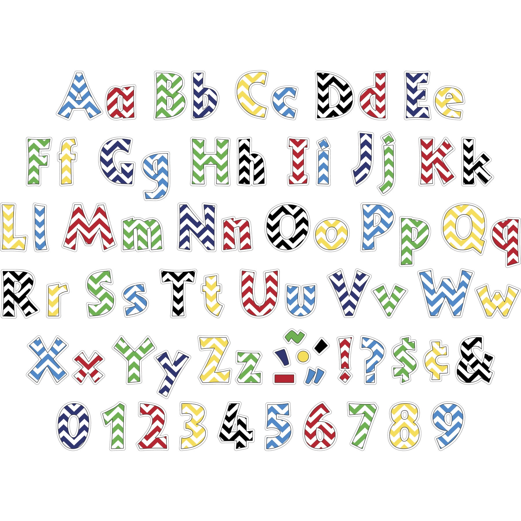 Barker Creek Nautical Chevron 4" Letter Pop-Outs ̶ 255 Characters