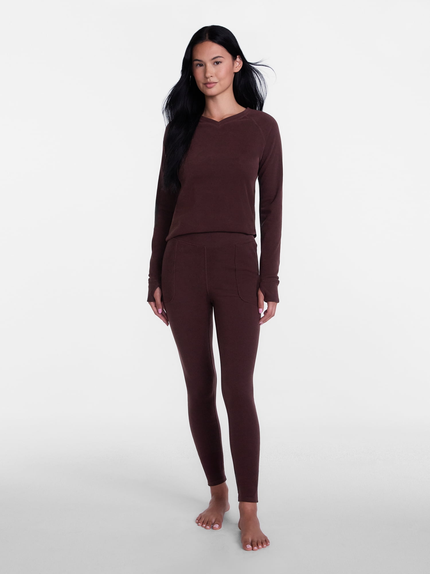 ClimateRight by Cuddl Duds Women’s Warmest Therma Suede High Rise Thermal Base Layer Legging, Sizes XS to 4X