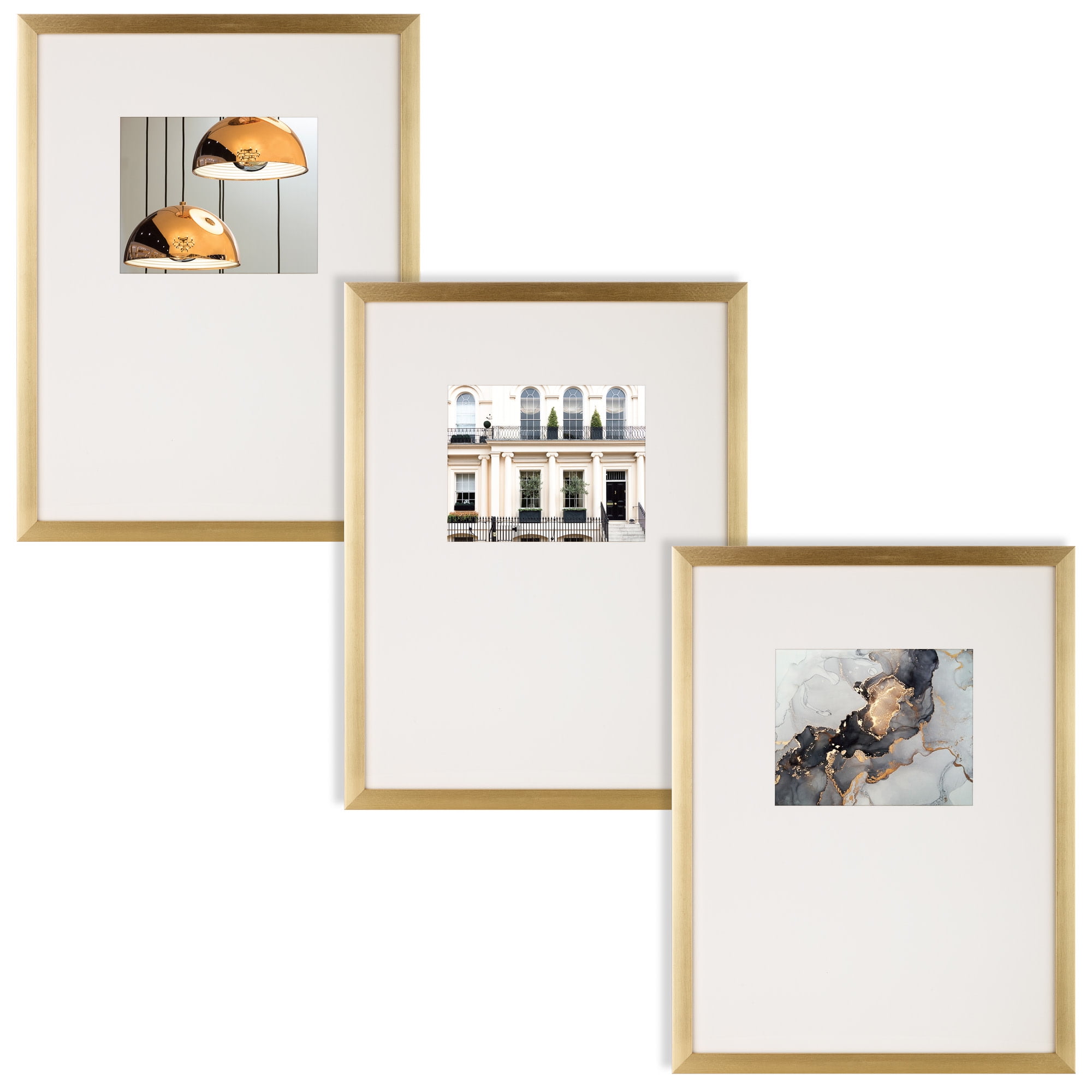 11x14 Picture Frame 3 Pack with Detachable Mat for 8x10 Pictures Wall Mounting 