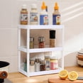 thumbnail image 1 of Baohd Durable And Convenient Pedestal Sink Storage Cabinet For Bathroom Under Shelf Storage Kitchen Hacks White 3 layers 1Set, 1 of 6