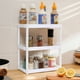 thumbnail image 4 of Wosthever Organizar la cocina, práctico y elegante, estante debajo del fregadero, gabinete de almacenamiento para fregadero, trucos de cocina Almacenamiento y organización del hogar Blanco 3 capas, 4 of 6