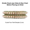 thumbnail image 5 of Efulgenz Beaded Bangles Faux Pearl Antique Boho Kundan Bangle Crystal Bracelet Bridal Wedding Party Statement Jewelry for Women (2 Pcs) Size 2.8, 5 of 6