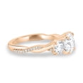 thumbnail image 5 of ESTE ORIGIN 2.1ctw Round Lab-Grown Diamond Trilogy Engagement Ring with Twisted Band in 14K Rose Gold for Women that is US 10., 5 of 7