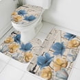 thumbnail image 4 of Vintage Tulip Bathroom Rugs Set Farmhouse Retro Yellow Blue Flower Barn Door Non Slip Absorbent Soft Bath Mats 3 Piece Set with Bathroom Rug, U-Shaped Floor Mat, Toilet Seat Cover Small Size, 4 of 9
