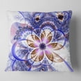 thumbnail image 2 of Designart Blue Light Fractal Flower - Floral Throw Pillow - 16x16, 2 of 5