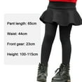 thumbnail image 2 of Legging de invierno para niñas con faldas, falda pantalón gruesa y cálida con forro polar para niños pequeños, medias de algodón para niños, negro, 2 of 7