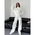 thumbnail image 2 of Striped Long Sleeved Zippered Jacket Set (S, DeepLakeBlue), 2 of 6
