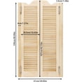 thumbnail image 3 of Swinging Door Cafe Doors, W24xH42.1in Wooden Half Saloon Door with 4 Metal Hinges, Double Entrance Partition for Kitchen Bar Cellar Porch Barn, Wood Color, 3 of 9