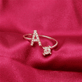 thumbnail image 3 of A-z Letter Gold Color Metal Adjustable Opening Ring, Initials Name Alphabet, 3 of 4
