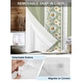 thumbnail image 3 of No Hook Shower Curtain with Snap in Liner,White Daisy Flower Sage Green Stripe Waterproof Bath Curtain Double Layers with See Through Top Window,Watercolor Floral Hotel Shower Curtains 36x72in, 3 of 9