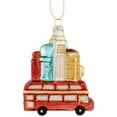 thumbnail image 5 of Northlight Merry Christmas Double Decker Tour Bus Glass Ornament - 4.5" - Gold and Red, 5 of 5