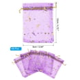 thumbnail image 2 of REGALWOVEN Moon Star Printed Organza Bag, Mini Pouches for Jewelry, Candy, Perfume, Cosmetics Dark Purple 4.72"x3.5", 2 of 6