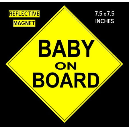 Baby on Board Magnet - Reflective Car Magnet - 7.5