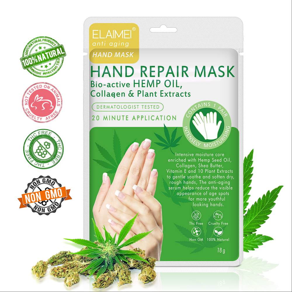 ELAIMEI Hand Mask Moisturizing Gloves for Rough & Dry Hands, Deep Moisturizing Repair Skin Spa Gloves with Collagen, Vitamin E and Shea Butter