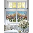 thumbnail image 3 of Colorful Flower Sheer Curtains 54 Inch Long 2 Panels, Purple Floral Spring Vine Oil Painting Style Botanical Light Filtering Rod Pocket Curtains, Sheer Voile Drapes for Living Room Bedroom, 52"x54", 3 of 8