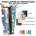 thumbnail image 7 of 30oz Blue Christmas Snowman Pattern Tumblers Stainless Steel Tumbler with Lid and Straw,Vacuum Insulated Double Wall Travel Tumbler Cups Mug with Cleaning Brush for Coffee,Tea, 7 of 7