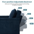 thumbnail image 4 of Convertible Sleeper Chair Bed, 31.5" Upholstered Pull Out Sofa Bed with 5-Position Adjustable Backrest, Fold Out Chair Bed for Living Room, Apartment, Blue, 4 of 9