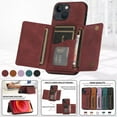 thumbnail image 3 of SaniMore Case for iPhone 14 Plus 6.7" 2022, [Flip Wallet with Card Slots] [Kickstand] [Shockproof & Anti-fall] Wear-resistant Retro PU Leather Rugged Cover For iPhone 14 Plus 6.7" 2022, Winered, 3 of 7