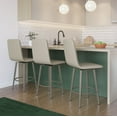 thumbnail image 6 of Amisco Watson 30 In. Swivel Bar Stool - Greige Faux Leather / Grey Metal, 6 of 9