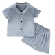 thumbnail image 1 of Odeerbi 1-8 Años Niños Niñas Pijama de Verano de Satén Con Solapa de Muesca Camisa de Manga Corta Pantalón Conjunto de Ropa de Dormir Suave, 1 of 9