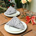 thumbnail image 3 of GZHJMY Cloth Napkin Spider Web Grey Kitchen Dining Table Decor for Cocktail Family Gathering Holiday Party Everyday Use Dinner Napkin Housewarming Gift 4 Pack 20" × 20", 3 of 6