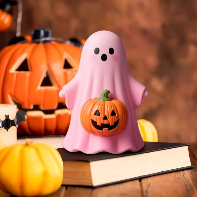 Adorno de resina de fantasma calabaza de Halloween | Decoración festiva para Halloween | Regalo festivo caprichoso | Acento de pantalla duradero | Decoración para el hogar y la oficina | 1 pieza