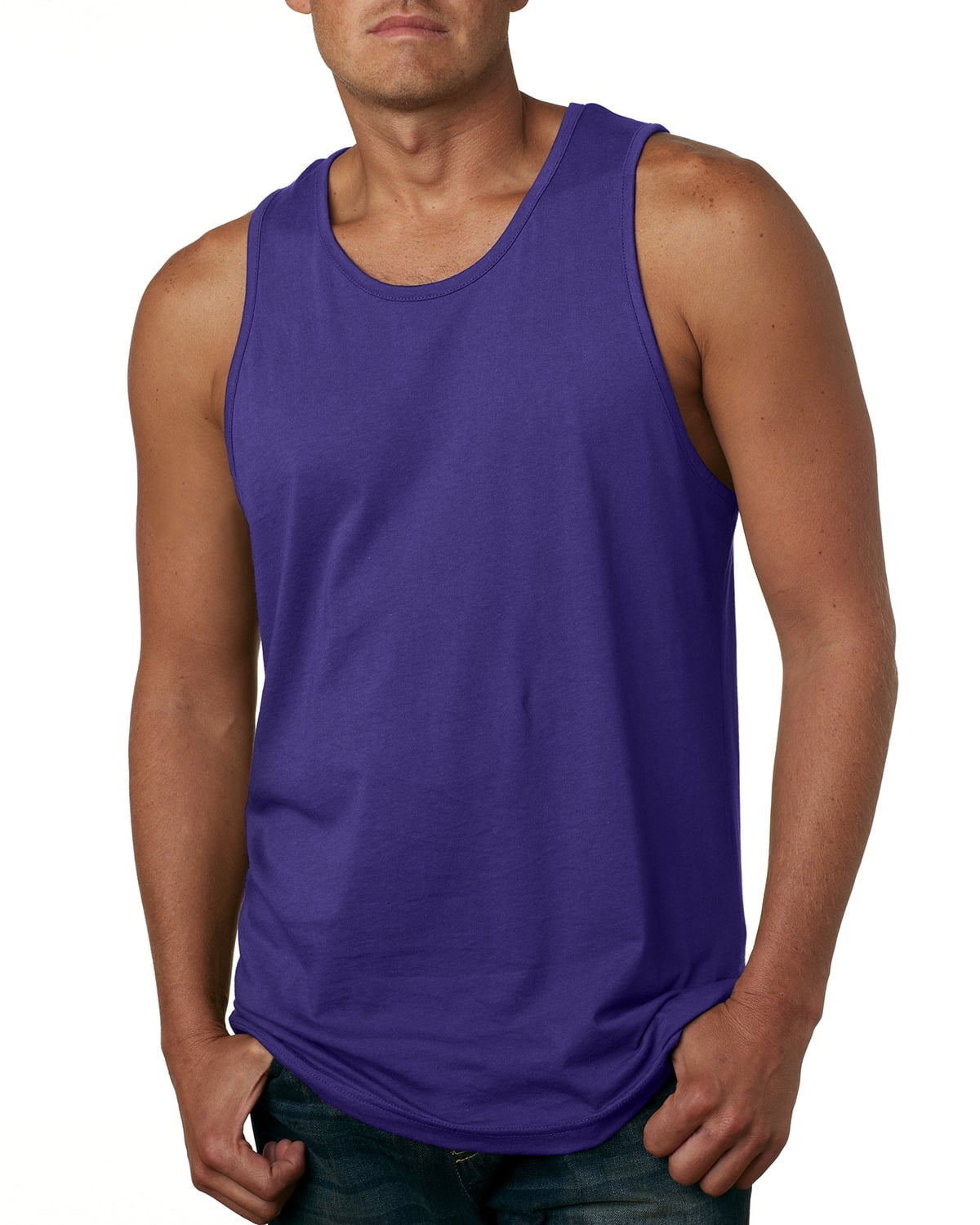 Next Level Apparel Branded Next Level Mens Cotton Tank Top PURPLE