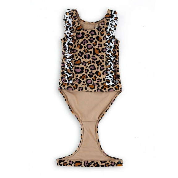 Cheetah Bonita Young Girls Magnetic One-Piece Ruffled