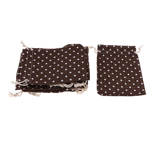 Rongfmy 12 Packs Burlap Bags with Drawstring Jute Linens Bag Jewelry Brown