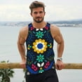thumbnail image 6 of KLL Colorful Mexican Flower Print Men's Muscle Gym Workout Stringer Tank Tops Bodybuilding Fitness T-Shirts Tank Tops Men-XX-Large, 6 of 7