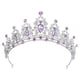 thumbnail image 1 of Mujeres Faux Crystal Queen Crowns Tiara, Princesa Rhinestone Tiaras, Novia Boda Fiesta de cumpleaños Cosplay Accesorios para el cabello, Tono plateado Púrpura, 1 of 7