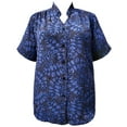 thumbnail image 1 of A Personal Touch Women's Plus Size Short Sleeve Mandarin Collar V-Neck Tunic - Grey Bachman - 3X, 1 of 3