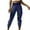 Navy, variant on RYRJJ Women's Satin Jogger Pants Casual Elastic High Waist Long Lounge Pant Solid Color Lightweigh Silk Trousers with Pockets(Black,S)