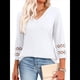 thumbnail image 1 of Blusas Elegantes e Informales de 3/4 para Mujer, Camisetas de Cuello en V A , Ropa de Verano 2025. XL, 1 of 7