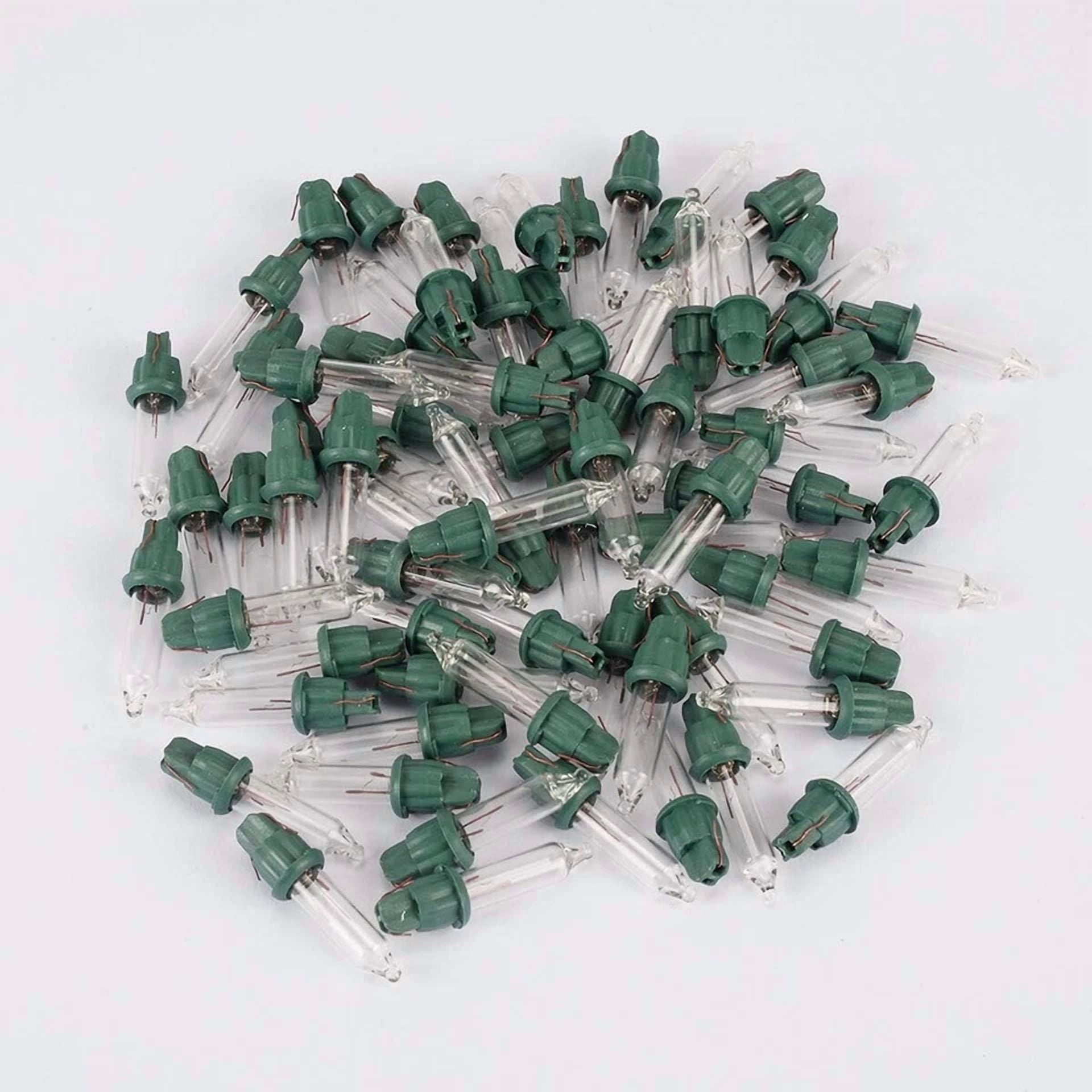 CRESTIN- 50 Count Mini Incandescent Christmas String Lights 2.5V Replacement Bulbs Green
