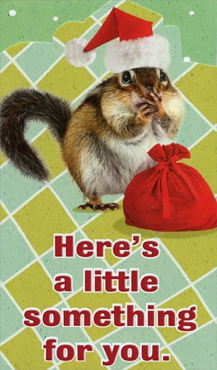Recycled Paper Greetings Squirrel In Santa Hat: Money ...