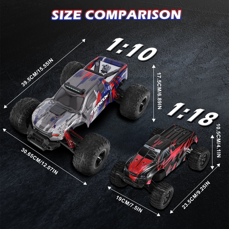 1:10 RC Car Truck for Adults 40+MPH High Speed Off-Road Monster