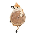 thumbnail image 1 of Reloj de pared con diseño de gato y cola oscilante, moderno, elegante y silencioso. Estilo C, 1 of 9