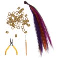 thumbnail image 4 of 50Pcs Synthetic Feather Hair Extension Kit with Plier Crochet Hook and Rings, 4 of 7