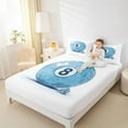 thumbnail image 4 of Manfei Cartoon Blue Billiards Full Size Sheets for Kids, Kawaii Flower Bed Sheets, Modern Sports Player Sheet Sets, Luxury Bedroom Decor, 4 Pieces, 4 of 7