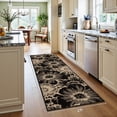 thumbnail image 3 of Findosom Runner Rug for Hallway 2x7 ft,Non-slip Machine Washable Runners Flower Floor Mats Low Pile Carpet Rug Runner with Rubber Backing for Entryway Doormat Bathroom Kitchen Laundry Room,Black, 3 of 8