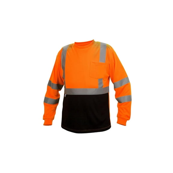 Pyramex RLTS3120BX4 RLTS31B Series T-Shirt Hi-Vis Orange Long Sleeve - Black Bottom - Size 4X Large