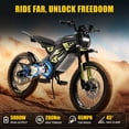 thumbnail image 5 of Seemoon 5000W Mid-Drive Off Road Electric Dirt Bike for Adults 60V 1350Wh 45 MPH 50-55 Mi 280Nm 45 Deg Hydraulic Disc Brakes Full Suspension 17/16 In, 5 of 8