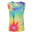 thumbnail image 4 of SMihono Hauts pour Femmes Débardeur pour Femmes Col en V Hauts Amples T-Shirt Imprimé Décontracté Blouse Sans Manches Débardeur pour Femmes Hauts d'Été pour Femmes, 4 of 5