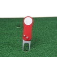 thumbnail image 3 of Tenedor de golf Acero inoxidable Verde Reparación Ball Marker Pitch Remover Pitchfork Pretty Game Herramientas Herramientas Profesional Golfista Club Rojo Inevent OD003671-01, 3 of 7