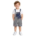 thumbnail image 5 of Ticikt Unisex Printed Overalls Short Romper, Festival Jumpsuits 4th of July Kids Overalls,Color:Navy,Size:6-7 Years, 5 of 7