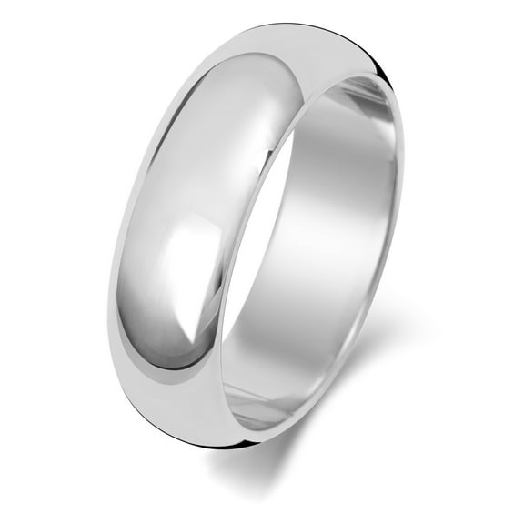 Light Platinum 950 6mm D Shape Men/Women Wedding Band/Ring