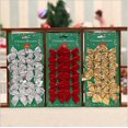 thumbnail image 1 of 36 piezas de mini lazos para árbol de Navidad, adornos de lazo para árbol de Navidad, suministros de decoración para colgar en el árbol de Navidad, 7 x 6 cm, 1 of 5