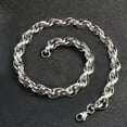 thumbnail image 2 of Women Men's Silver 316L Stainless Steel Rope 6/8/11mm Chain Necklace or Bracelet, 2 of 5